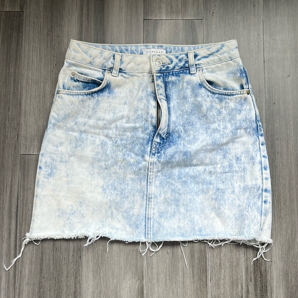 Top shop Acid Wash Denim Skirt